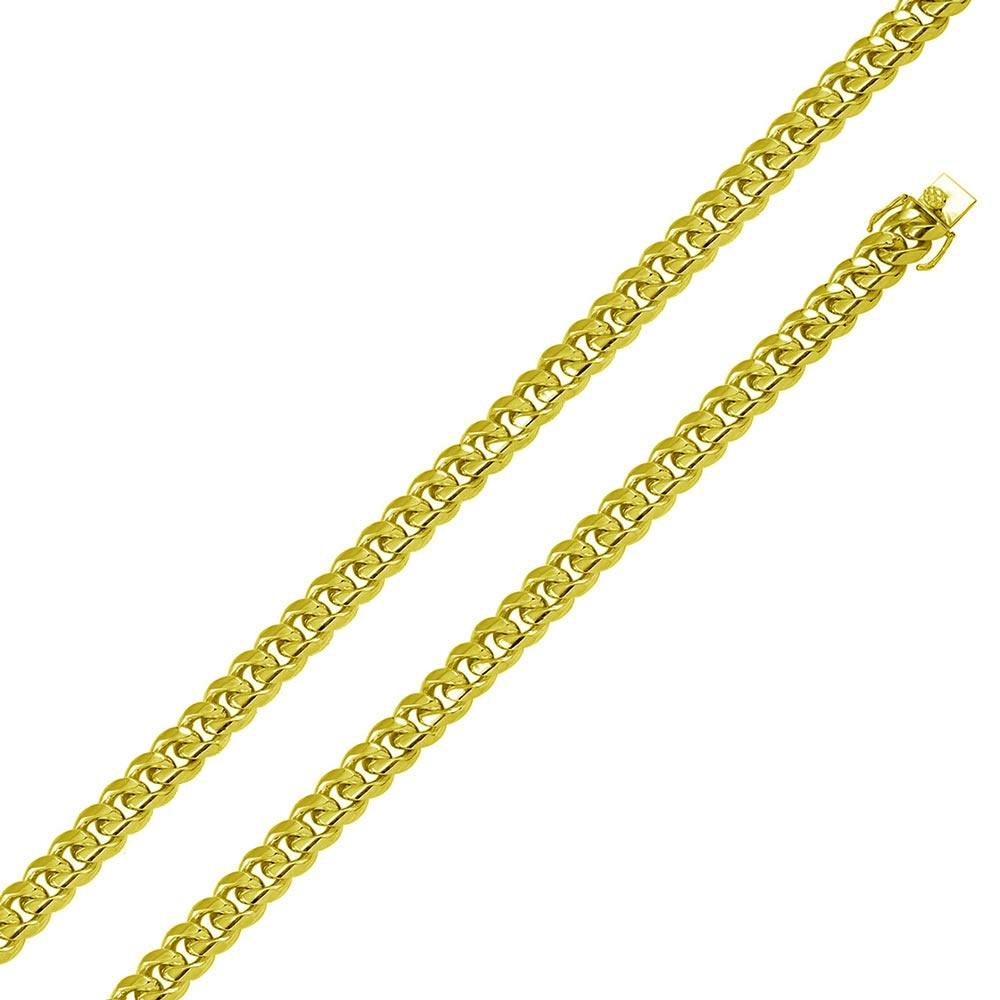 Gold Plated 925 Sterling Silver Solid Miami Cuban Bracelet 9mm Box Lock - Deloure Jewelers LLC
