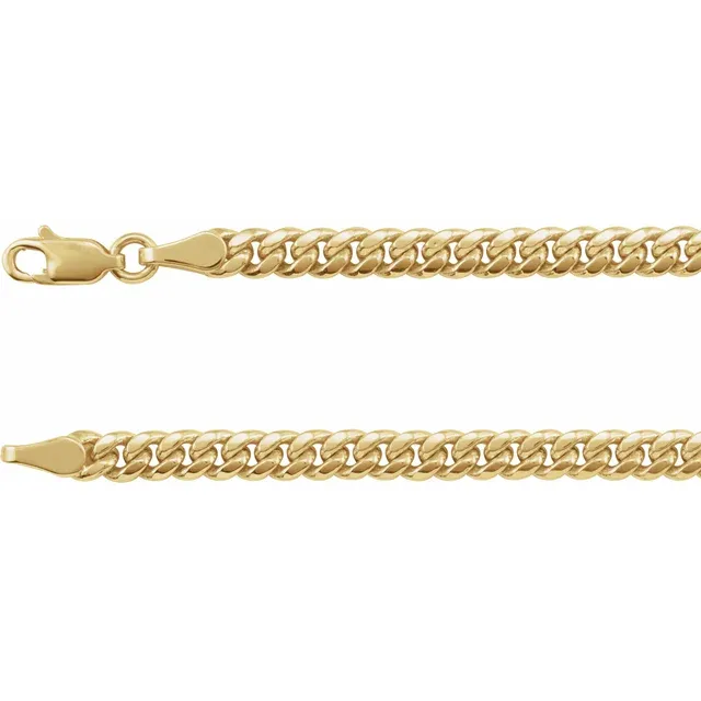 14K Yellow 4.4 mm Hollow Miami Cuban Curb 8" Bracelet - Deloure Jewelers LLC