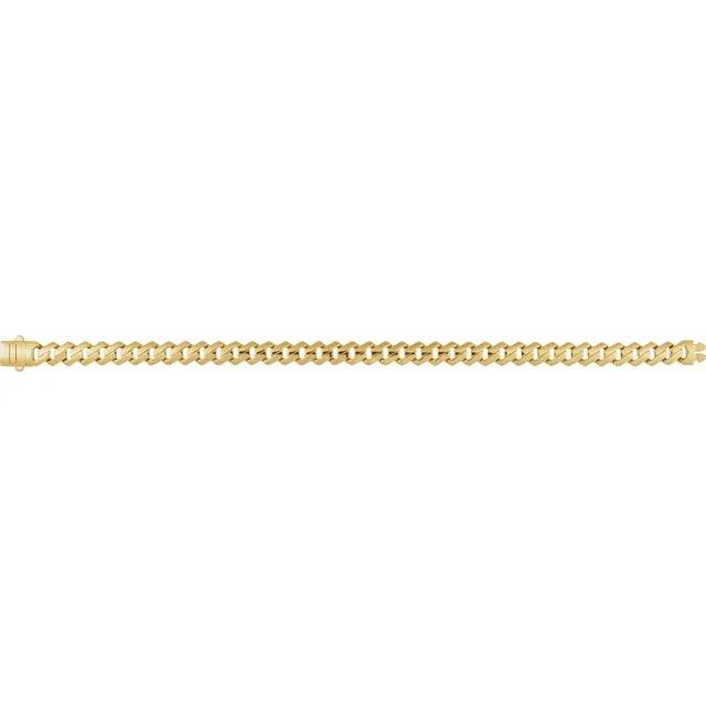 14K Yellow Hollow 7.4 mm Monaco Edge Curb 8 1/4" Bracelet - Deloure Jewelers LLC