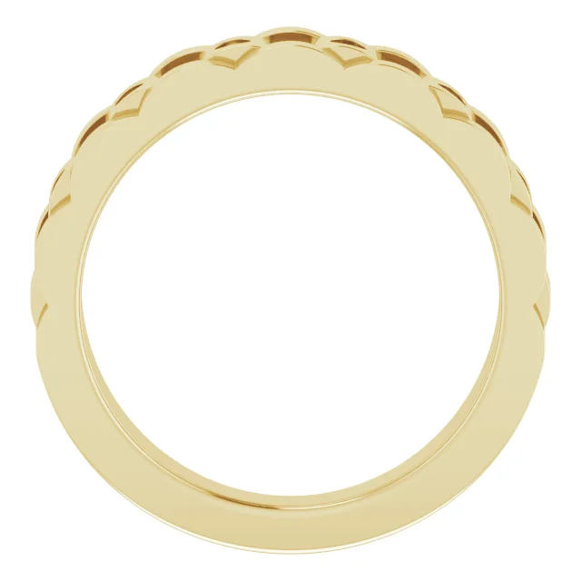 14K Yellow Solid 1/4 CTW Natural Diamond Chain Link Ring - Deloure Jewelers LLC
