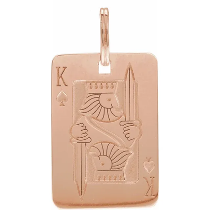 14K Gold Solid King Playing Card Pendant - Deloure Jewelers LLC