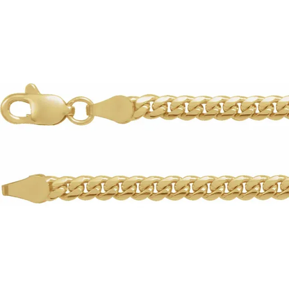 14K Yellow 3.3 mm Solid Cuban Link Curb Chain - Deloure Jewelers LLC