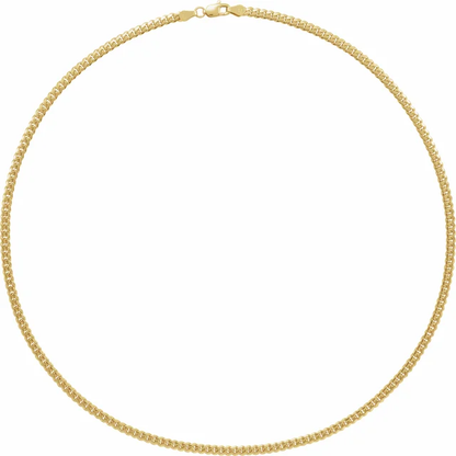 14K Yellow 3.3 mm Solid Cuban Link Curb Chain - Deloure Jewelers LLC