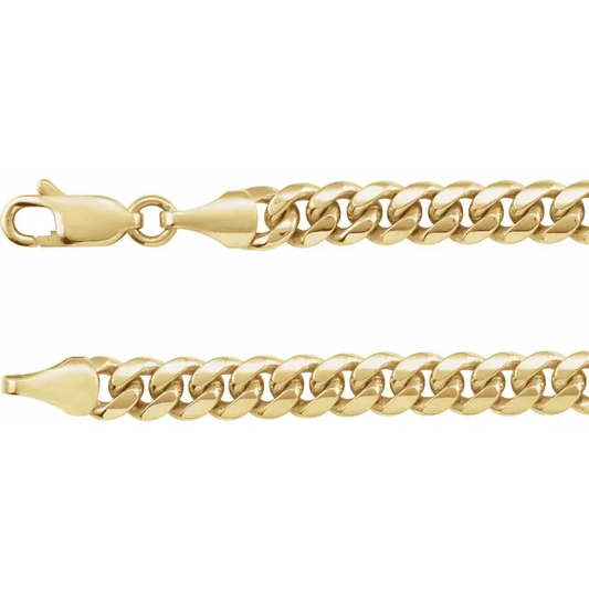 14K Yellow 5 mm Solid Miami Cuban Curb 5" Bracelet - Deloure Jewelers LLC