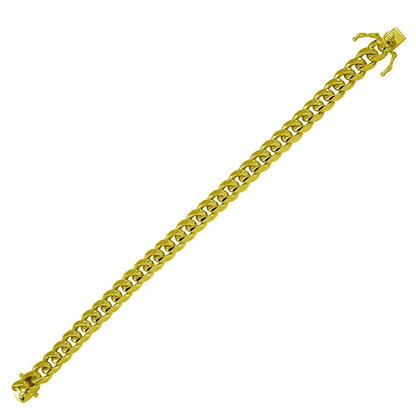 Gold Plated 925 Sterling Silver Solid Miami Cuban Bracelet 9mm Box Lock - Deloure Jewelers LLC