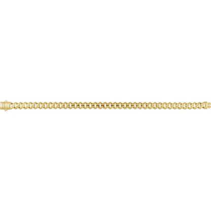 14K Yellow Hollow 7.4 mm Monaco Edge Curb 8 1/4" Bracelet - Deloure Jewelers LLC