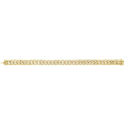 14K Yellow 8.8 mm 3/4 CTW Natural Diamond Curb 7" Bracelet - Deloure Jewelers LLC