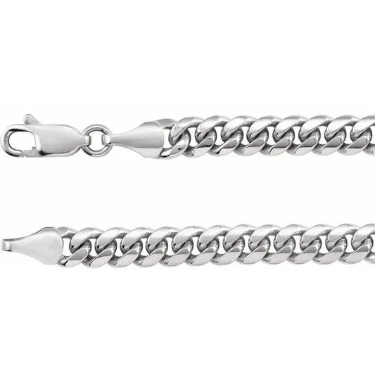 925 Sterling Silver Solid 4.35mm-5mm Miami Cuban Curb Chain/Bracelet