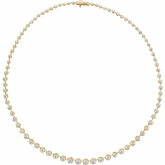 14K Yellow 6 3/4 CTW Lab-Grown Diamond Line 16" Necklace - Deloure Jewelers LLC