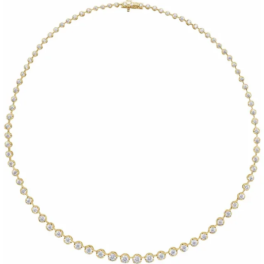 14K Yellow 6 3/4 CTW Lab-Grown Diamond Line 16" Necklace - Deloure Jewelers LLC