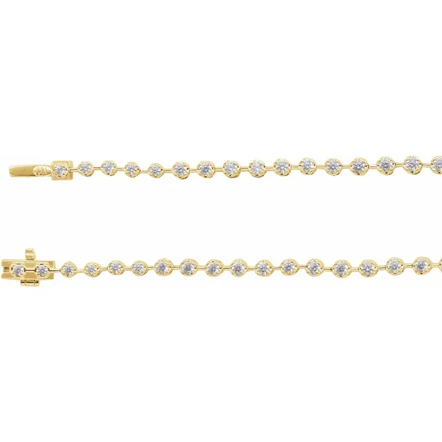 14K Yellow 6 3/4 CTW Lab-Grown Diamond Line 16" Necklace - Deloure Jewelers LLC