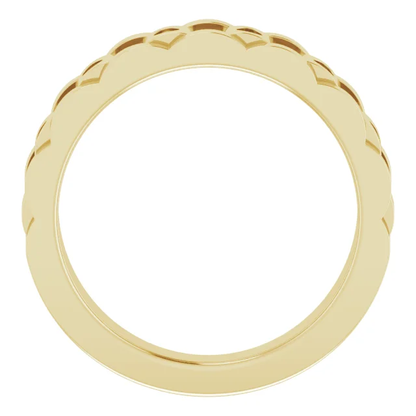 14K Yellow Solid 1/4 CTW Natural Diamond Chain Link Ring - Deloure Jewelers LLC