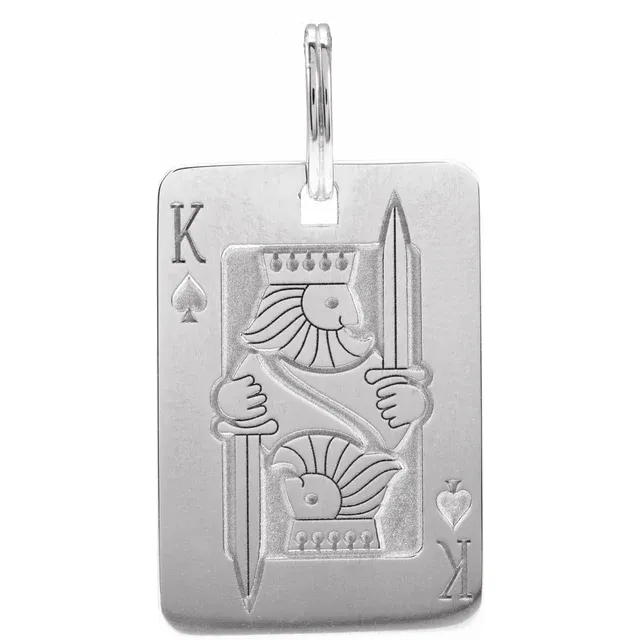 925 Silver King Playing Card Pendant - Deloure Jewelers LLC